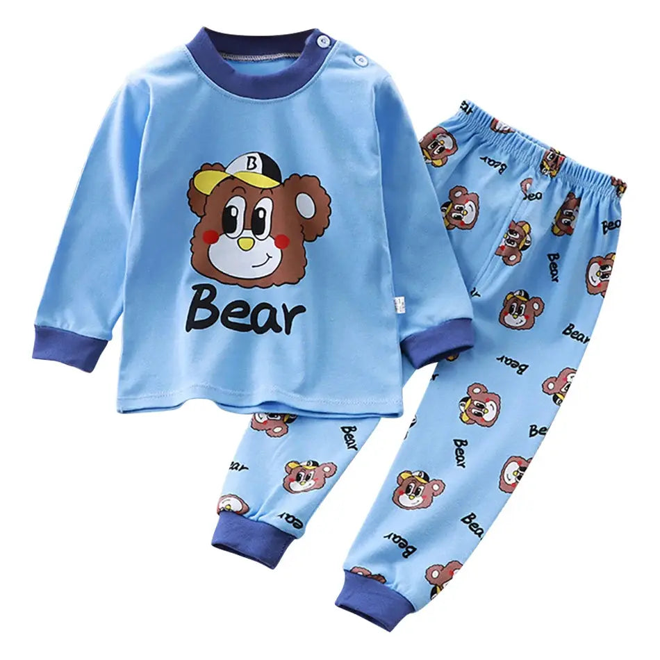 Cartoon Unicorn Kids Sleepwear Unisex Pajama Sets Durable Soft Warm Autumn Clothing Everyday Comfort