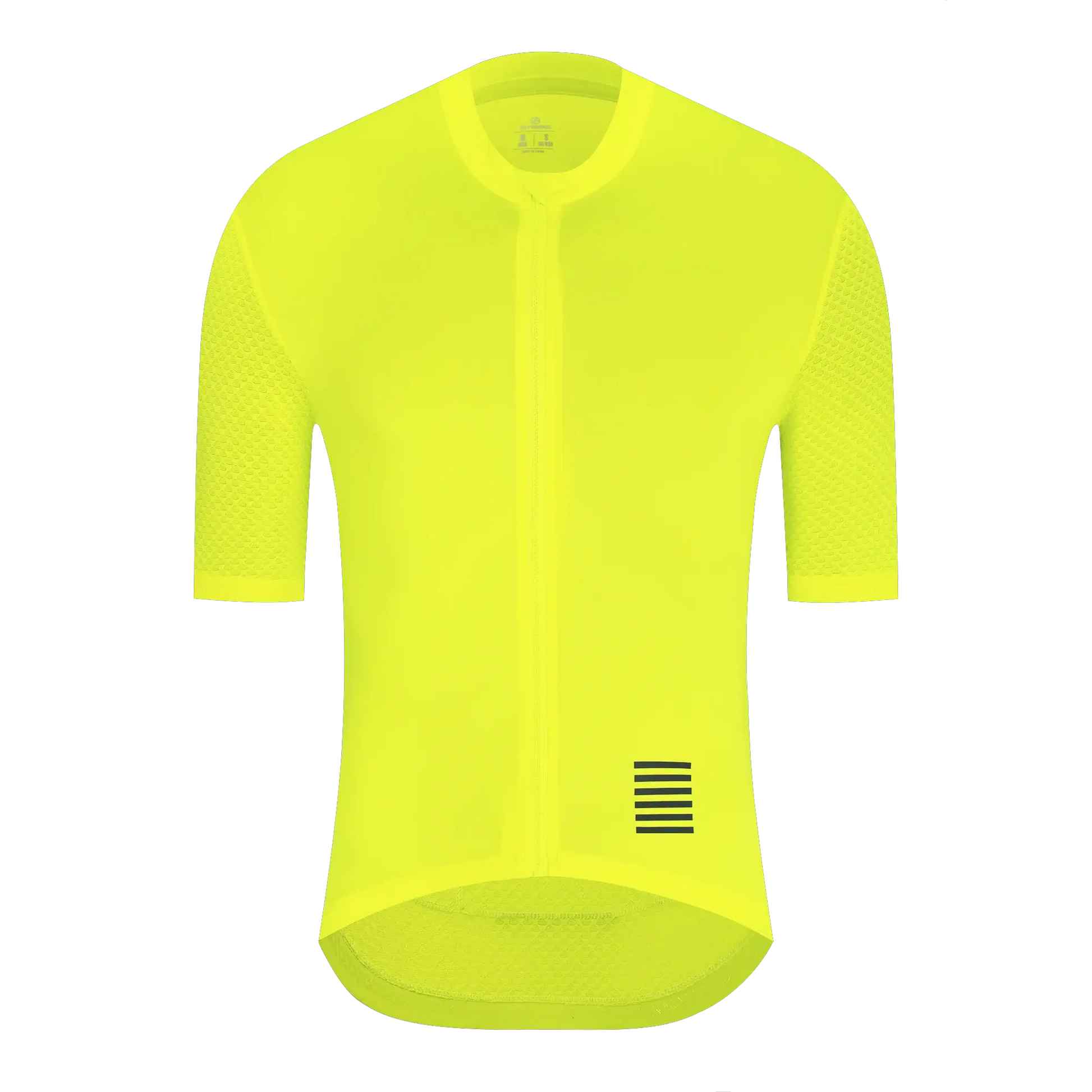 YKYWBIKE men's cycling jersey by Simples Market, neon yellow breathable pro-team short-sleeve road bike shirt.
