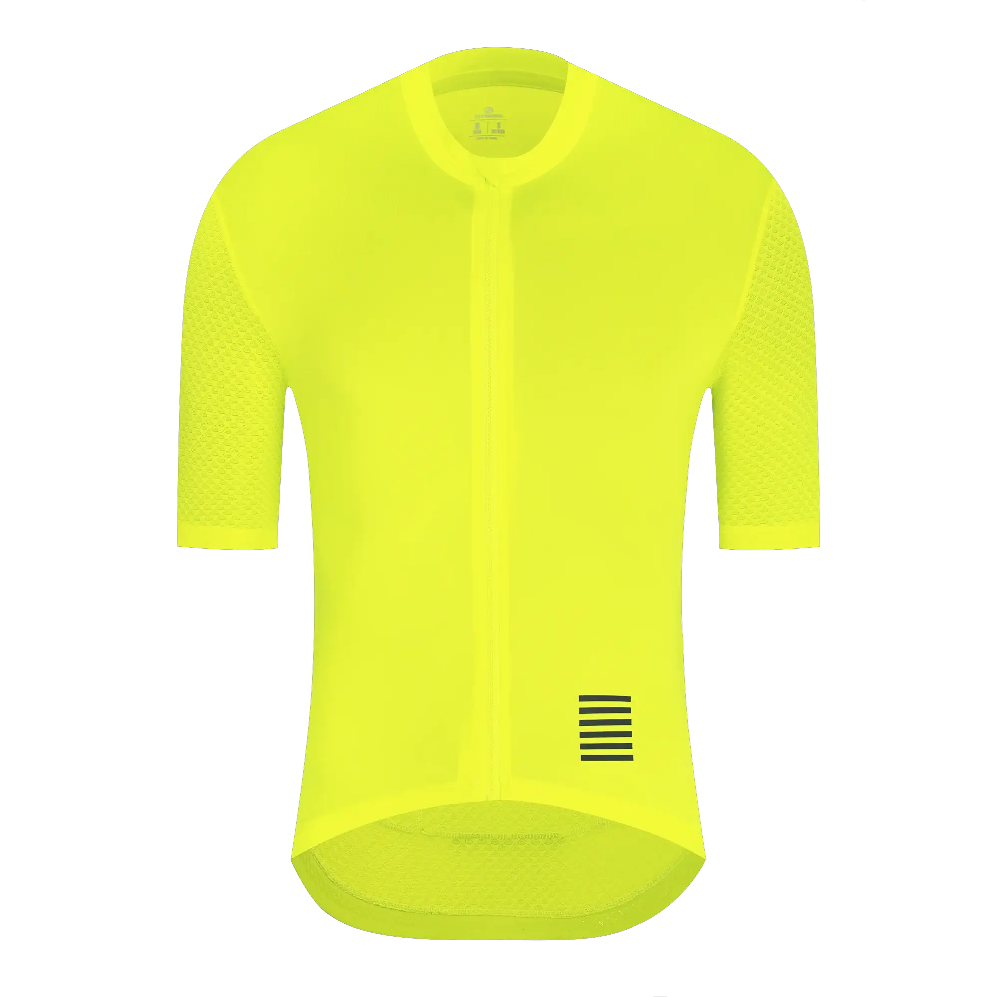 YKYWBIKE men's cycling jersey by Simples Market, neon yellow breathable pro-team short-sleeve road bike shirt.
