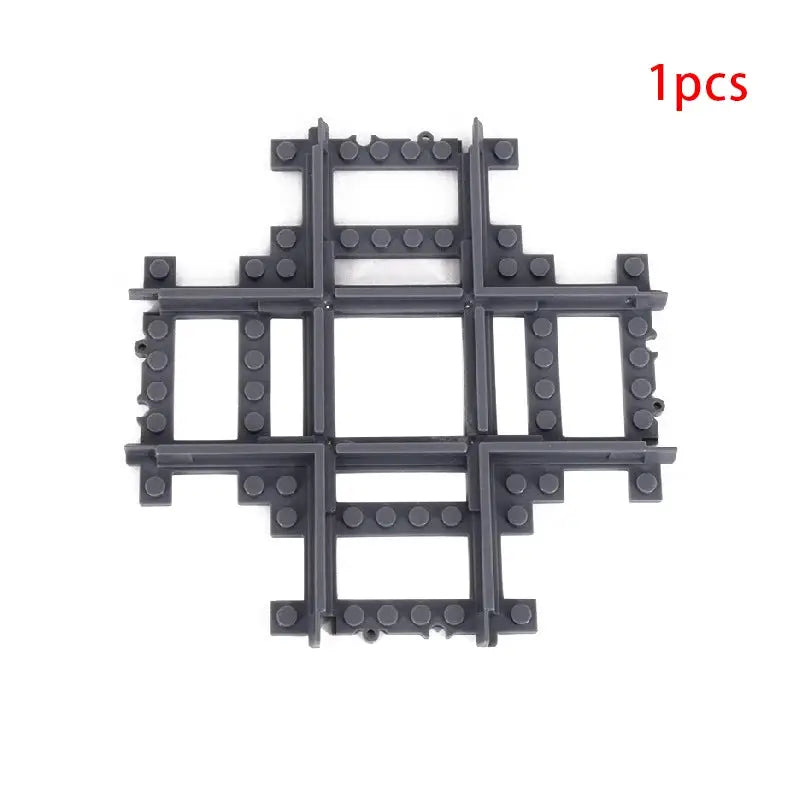 MOC City Train Rail Crossing Flexible Tracks Forked Straight Curved Rails Switch Building Block Bricks Creative DIY Toys