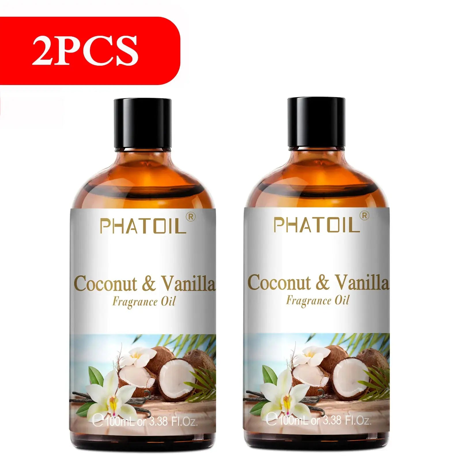 PHATOIL 100ml Aromatherapy Fragrance Oil Coconut Vanilla Strawberry Cherry Lemon For Diffuser Candle Making 1 2 3 Pack
