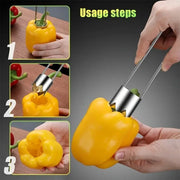 Stainless Steel Corer Portable Core Remover For Fruits And Vegetables Kitchen Tool For Pitting Chili Peppers Melons