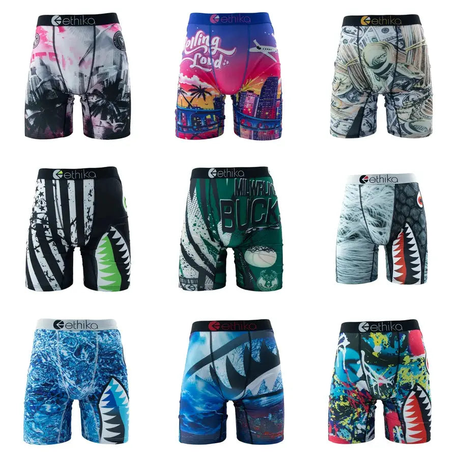 ETHIKA Mens Boxer Shorts Breathable Mesh Crotch Trunks Plus Size S3XL Swimming Underpants