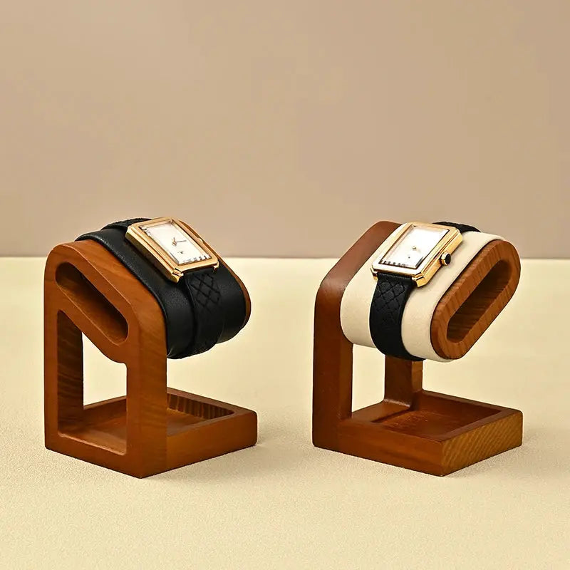 WoodTen Solid Wood Watches Display Stand Elegant Jewelry Organizer For Watches Necklaces Bracelets Bangles
