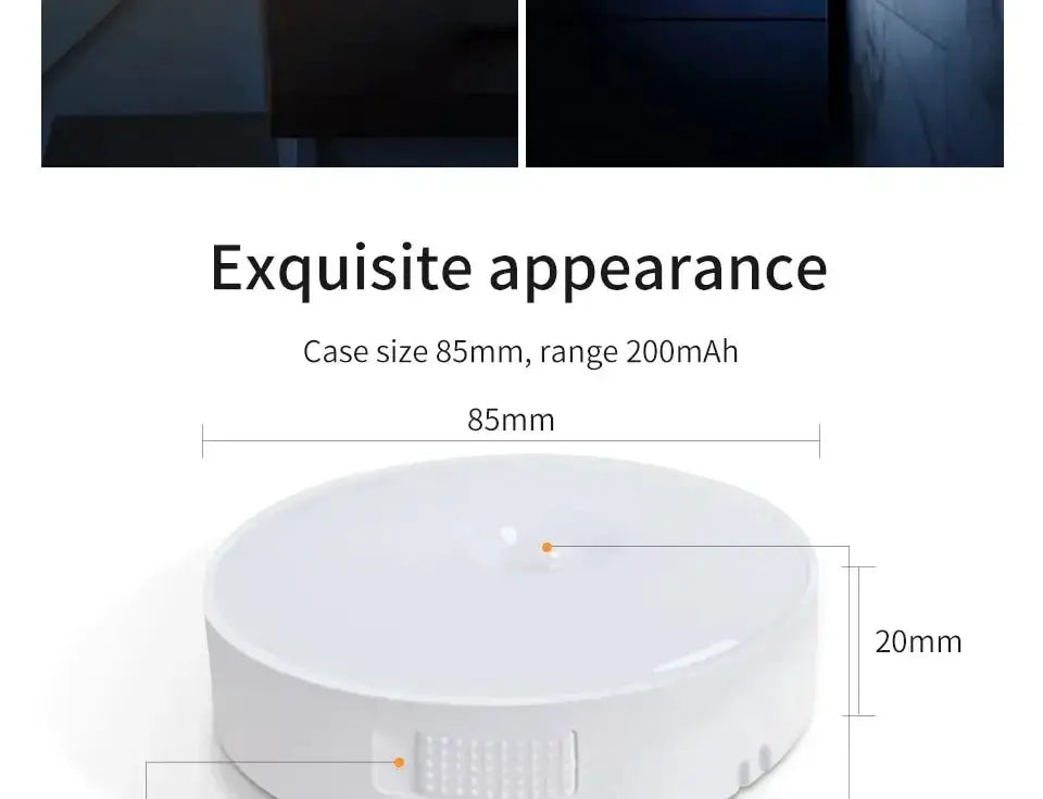 Simples Market LED motion sensor night light, USB rechargeable, white circular 85mm lamp for cabinets