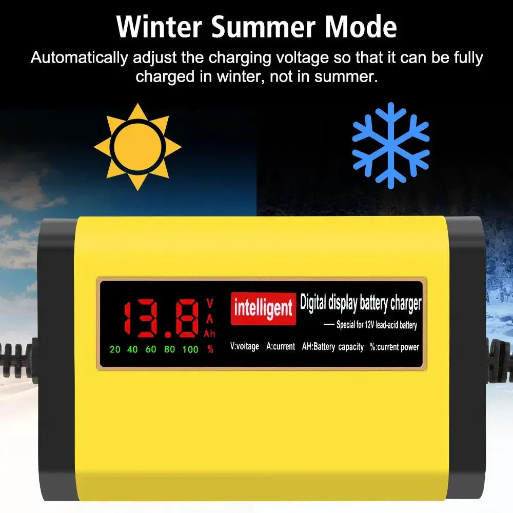 VoltEdge 3 Stage 12V Lead Acid AGM GEL Battery Charger For Cars Intelligent Digital Control Safe Stable Charging