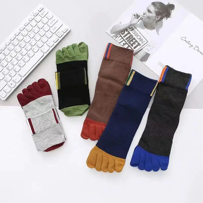 5 Pair Mens Five Toe Cotton Socks Breathable Split Toe Sports Socks For Men High Quality Casual