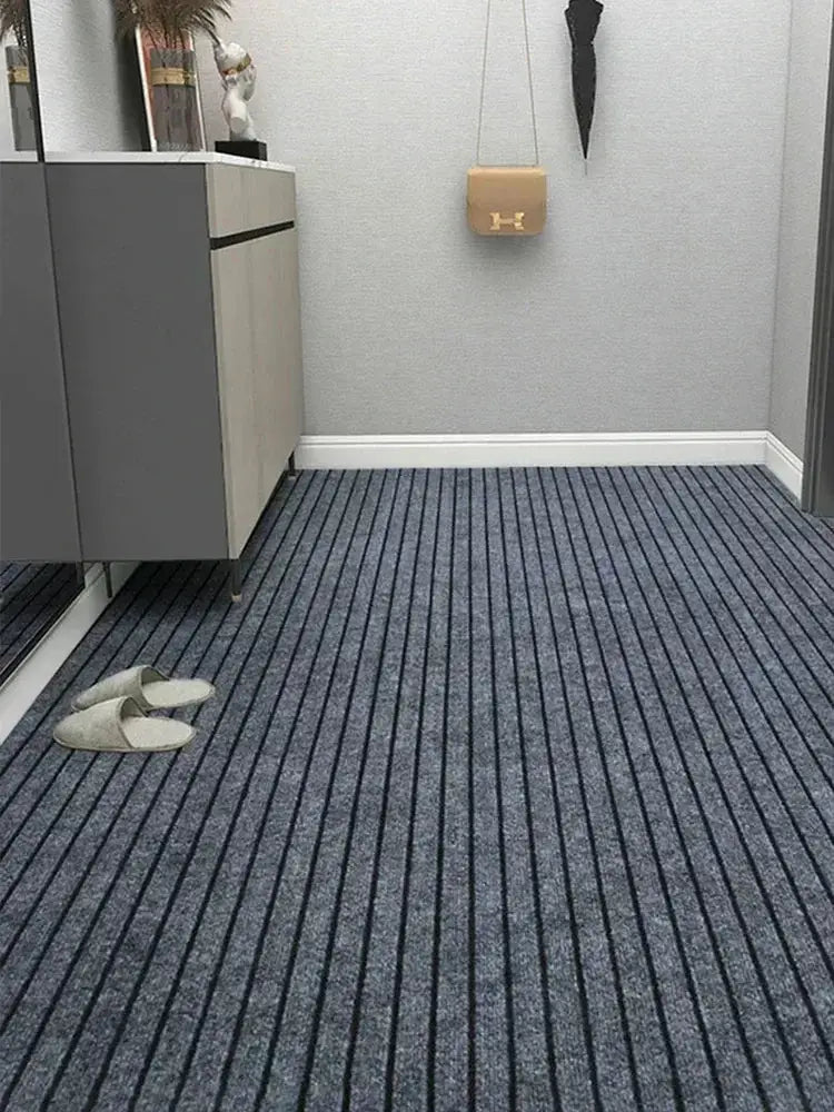 Door mat by Simples Market, blue striped, anti-slip, water and oil absorbent for indoor use