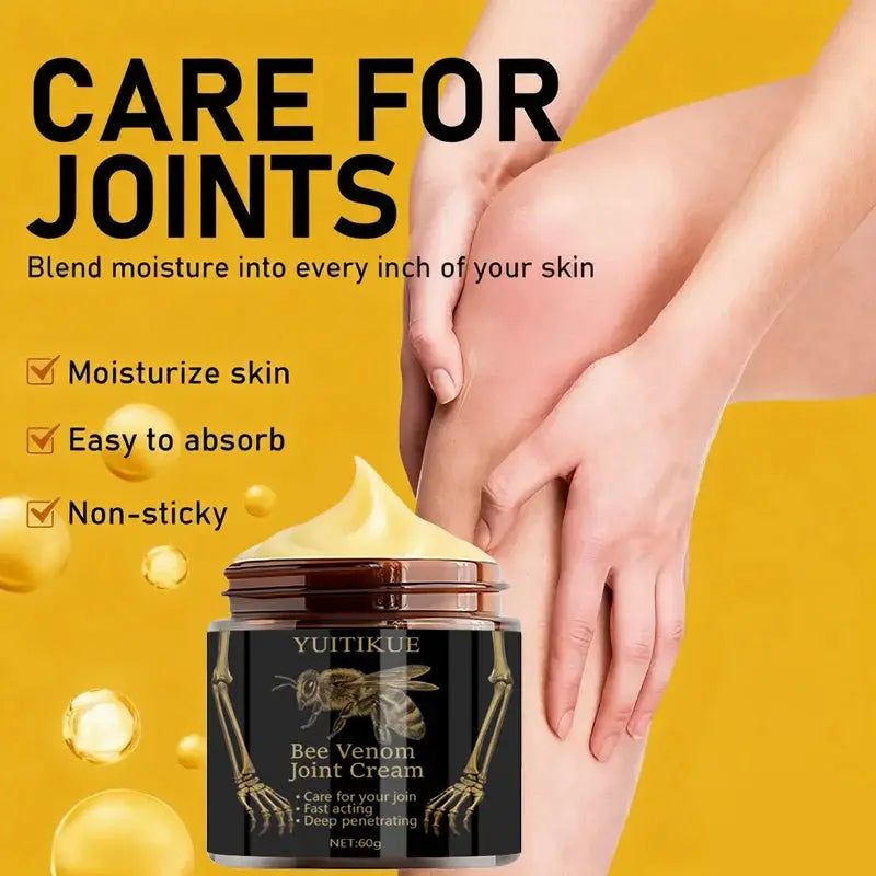 Yuitikue Natural Unisex Bee Venom Joint Cream Deep Penetrating Fast Acting For Gentle Joint Care 60g