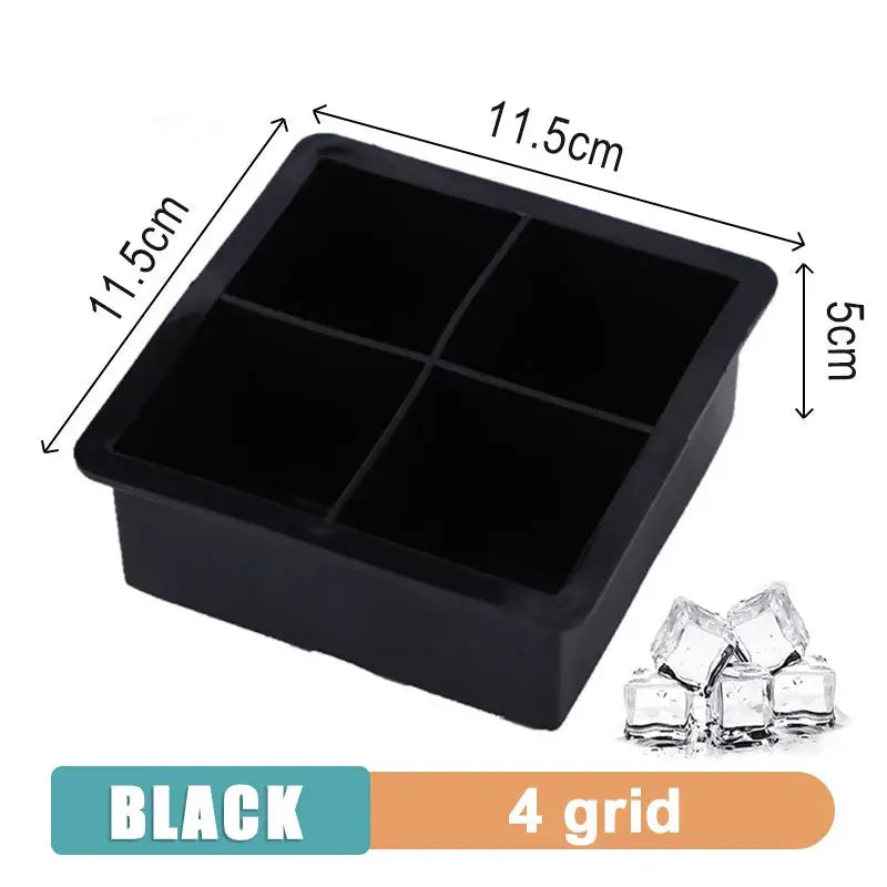 4 6 8 15 Grid Silicone Ice Tray Mold Large Food Grade Ice Cube Tray Square DIY Ice Maker