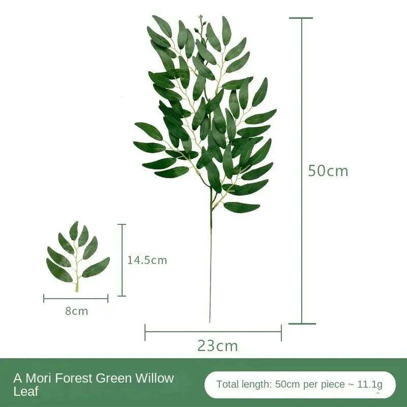 Artificial eucalyptus leaf arrangement by Simples Market, tall 50 cm stem with green foliage and a smaller 14.5 cm sprig.