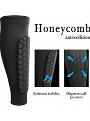 1Pcs Football Shin Guard Socks Sleeves With Foam Padding Calf Compression Sleeve Honeycomb Pads For Soccer Equipment