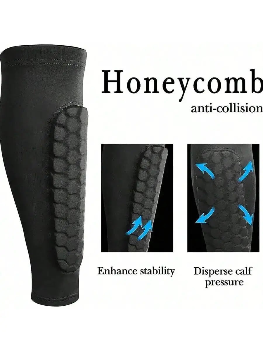 1Pcs Football Shin Guard Socks Sleeves With Foam Padding Calf Compression Sleeve Honeycomb Pads For Soccer Equipment