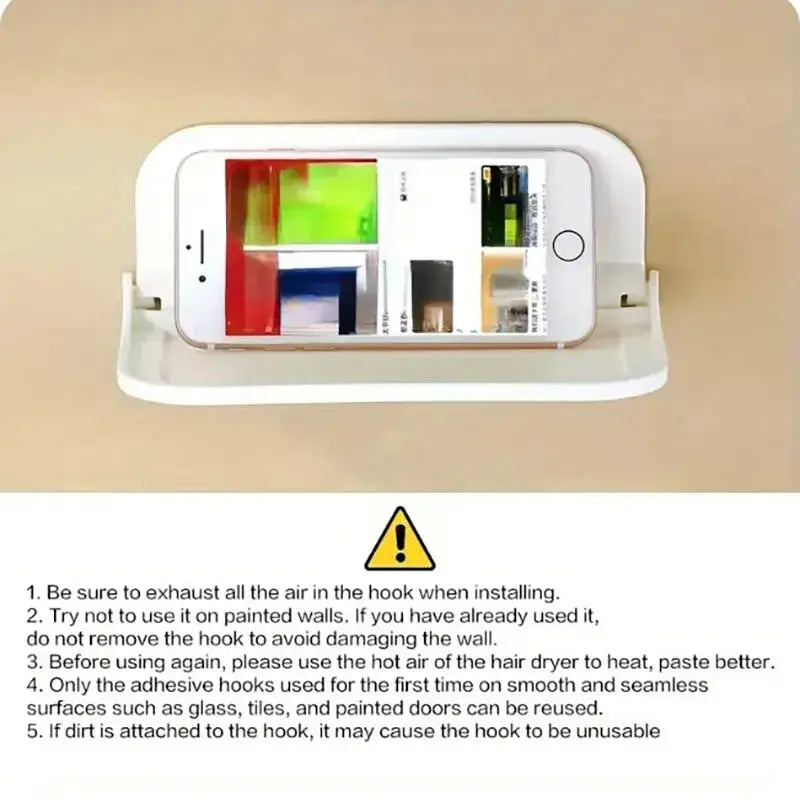 Foldable Wall Mounted Shelf No Drilling For Bathroom Kitchen Bedside Toilet Phone And WiFi Router Storage
