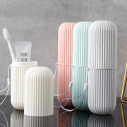 JetSet Travel Toothbrush Box Portable Hygienic Organizer With Brushing Cup And Toothpaste Storage