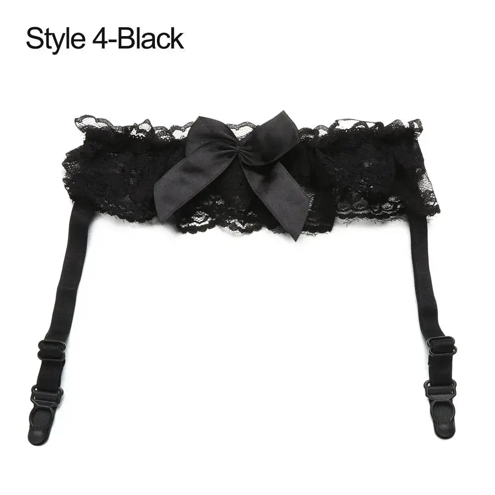LaceLux Garter Belt Leg Ring With Elegant Elastic Polyester Lace Bowknot For Wedding And Cosplay