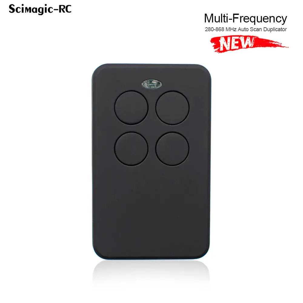 Scimagic-RC universal garage door remote with four black buttons
