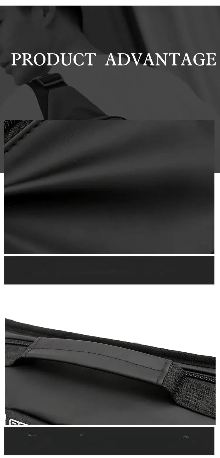 Simples Market large-capacity anti-theft nylon waist bag with belt strap and multiple pockets