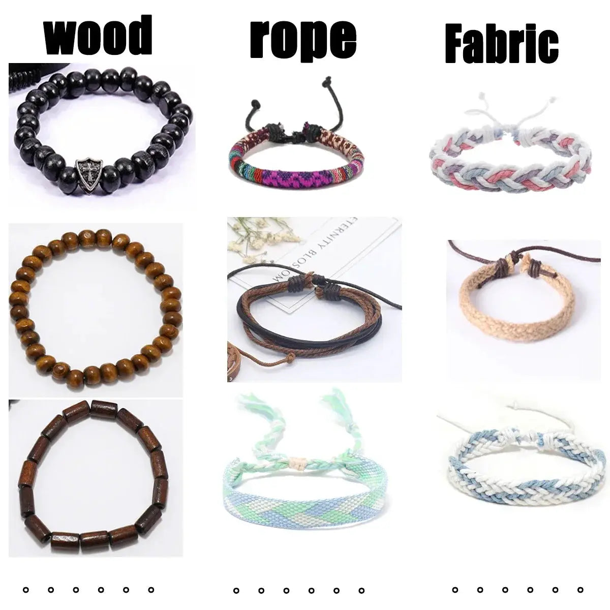 5Pcs Assorted Style Mens And Womens Leather Webbing Rope Bracelets Set For Everyday Wear And Festive Gift