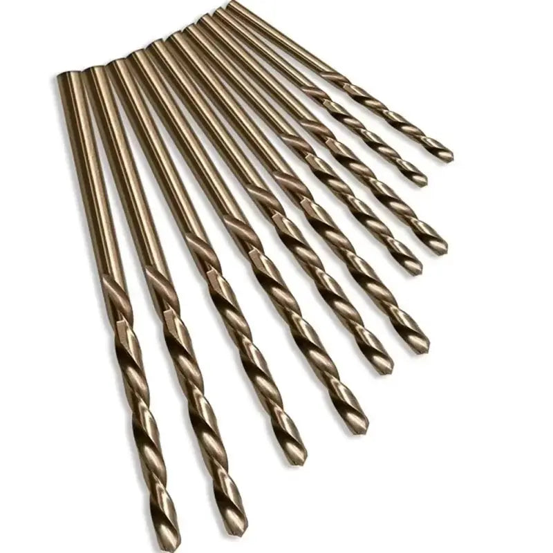 10 Piece Set HSS M35 Cobalt Drill Bits 1 To 3 Mm For Metal And Stainless Steel High Speed Coated Bits