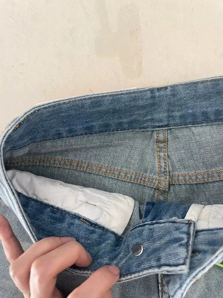 Women Wide Leg Baggy Jeans Streetwear Vintage Y2K Punk Denim Pants