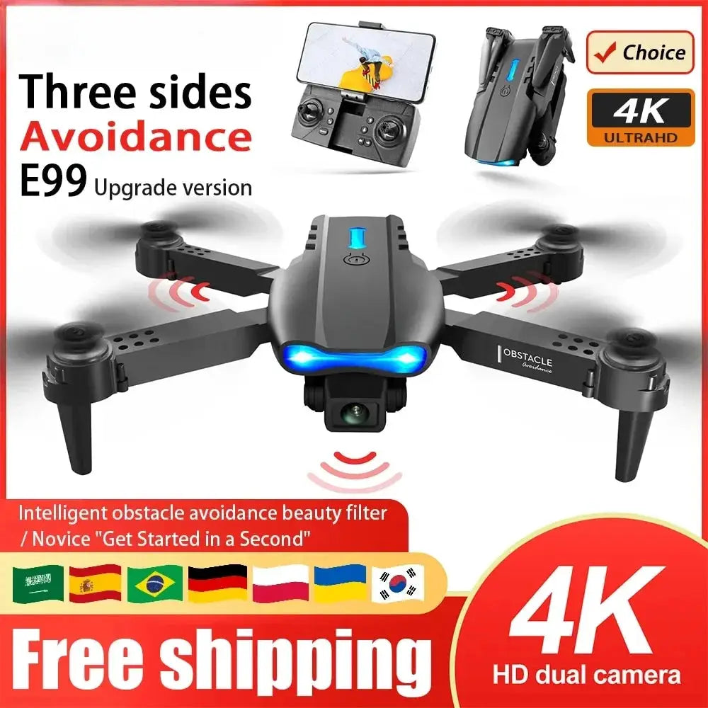 E99 Folding Drone Quadcopter With Remote Control 4K HD Photography Four Axis UAV Altitude Hold