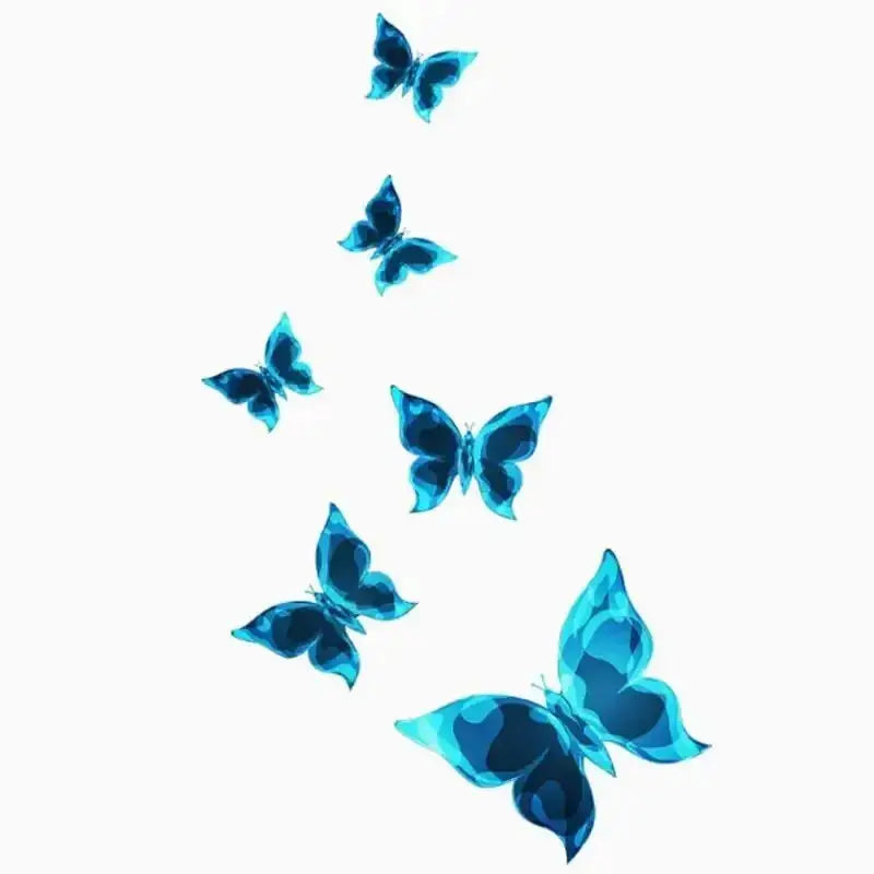 6 Piece Blue Luminous Small Butterfly Switch Stickers Glows In The Dark For Bedroom And Living Room Decor
