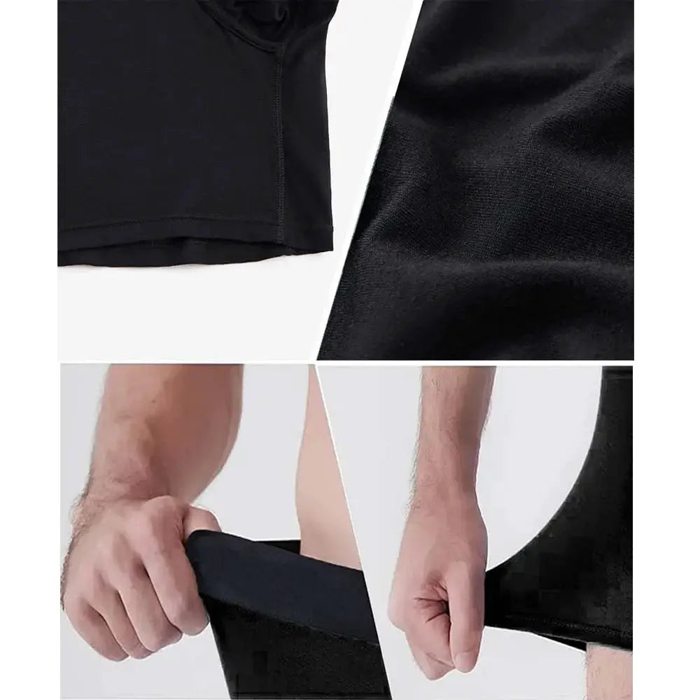 6-pack black bamboo-fiber men's boxer shorts by Simples Market; soft, breathable underwear.