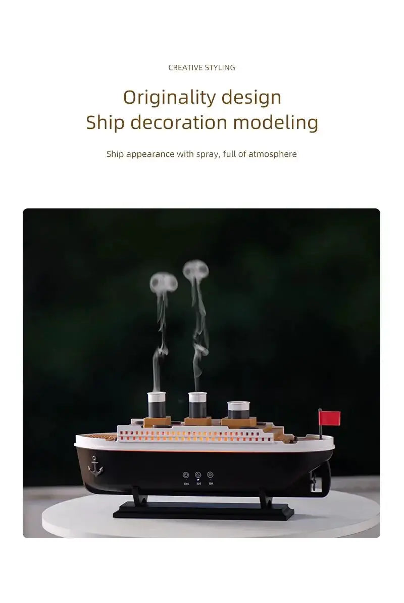 Retro Ship Air Humidifier Ultrasonic Aromatherapy Diffusers Mist Maker Fragrance Essential Oil Aroma Difusor Remote control