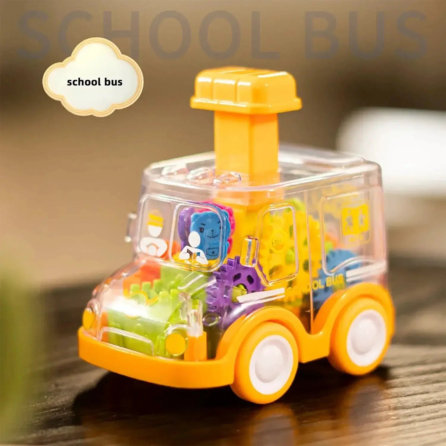 Transparent Gear Car Toy With Inertia Pull Back Action For Kids Boys And Girls Battery Free Educational Gift