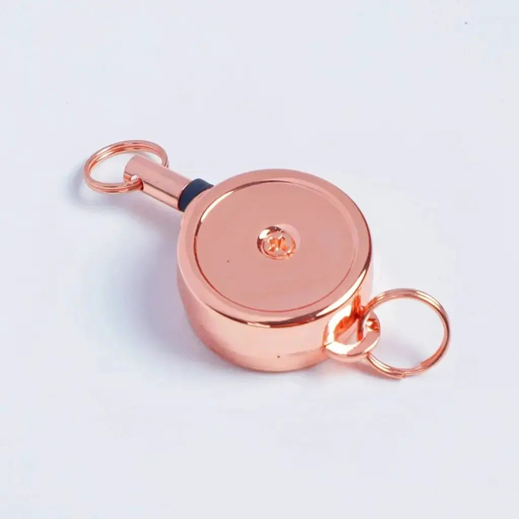 Retractable Key Chain With Durable Metal Construction And Smooth Recoil For Keys And ID Card Holder With Anti Theft