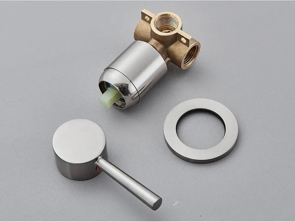 Brass mixer tap valve set from Simples Market with concealed body, chrome cartridge and round escutcheon