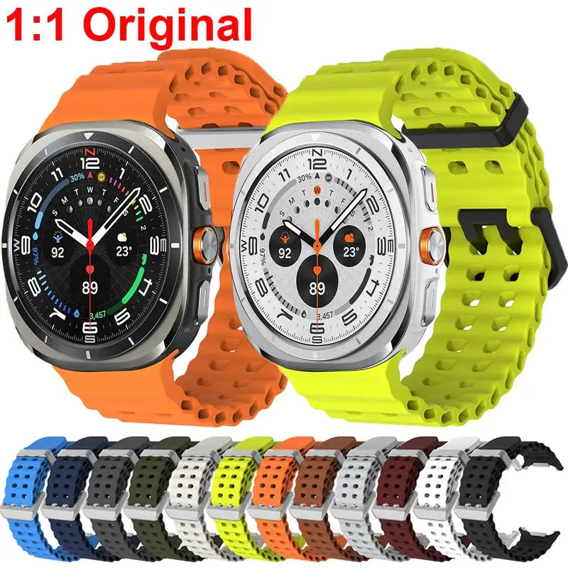 1:1 Marine Band For Samsung Galaxy Watch Ultra 2025 2024 Strap Accessories Sport Silicone Bracelet For Samsung Galaxy Ultra 47mm