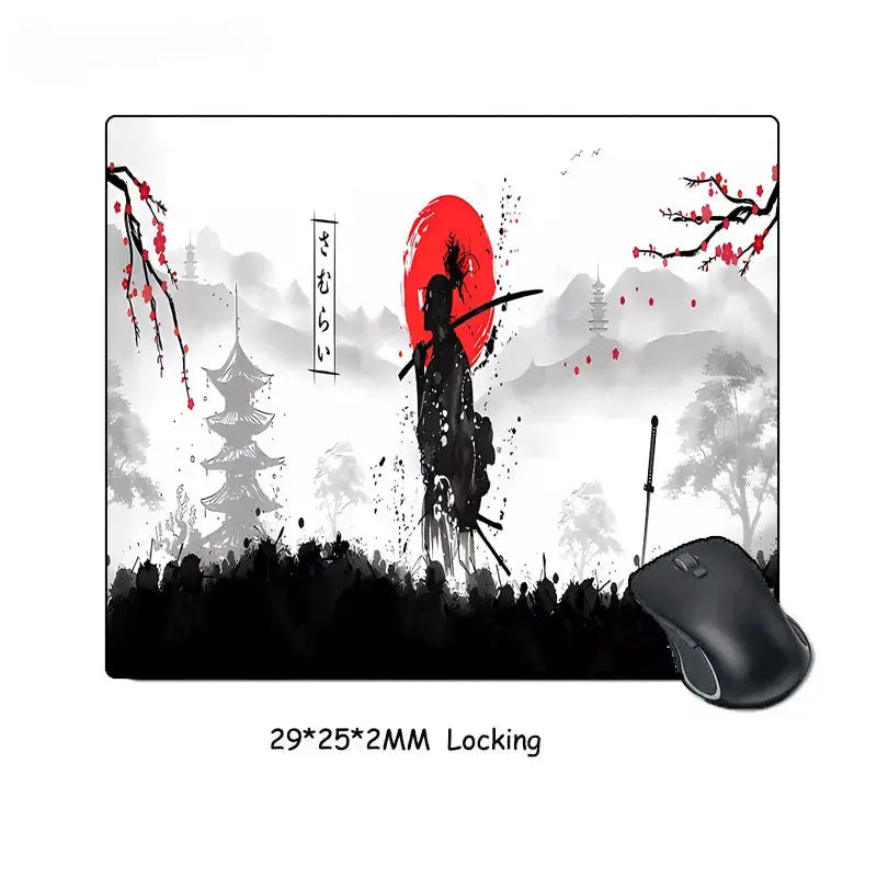 Samurai Warrior Mouse Pad Large Desk Mat For Gaming And Computer Accessories Keyboard And Laptop Black