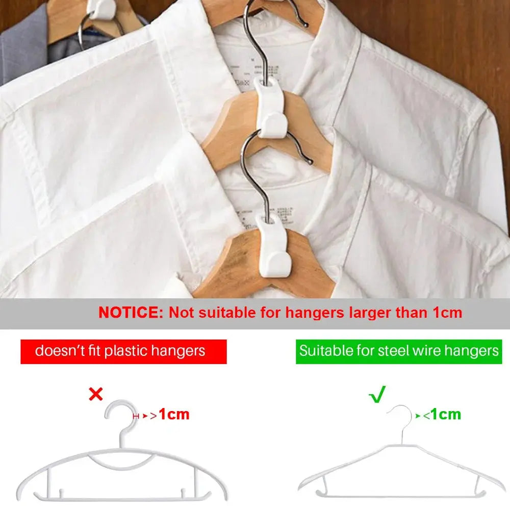 Simples Market mini wardrobe connector hangers, set of 3 white plastic cascading hangers for space-saving closet organization