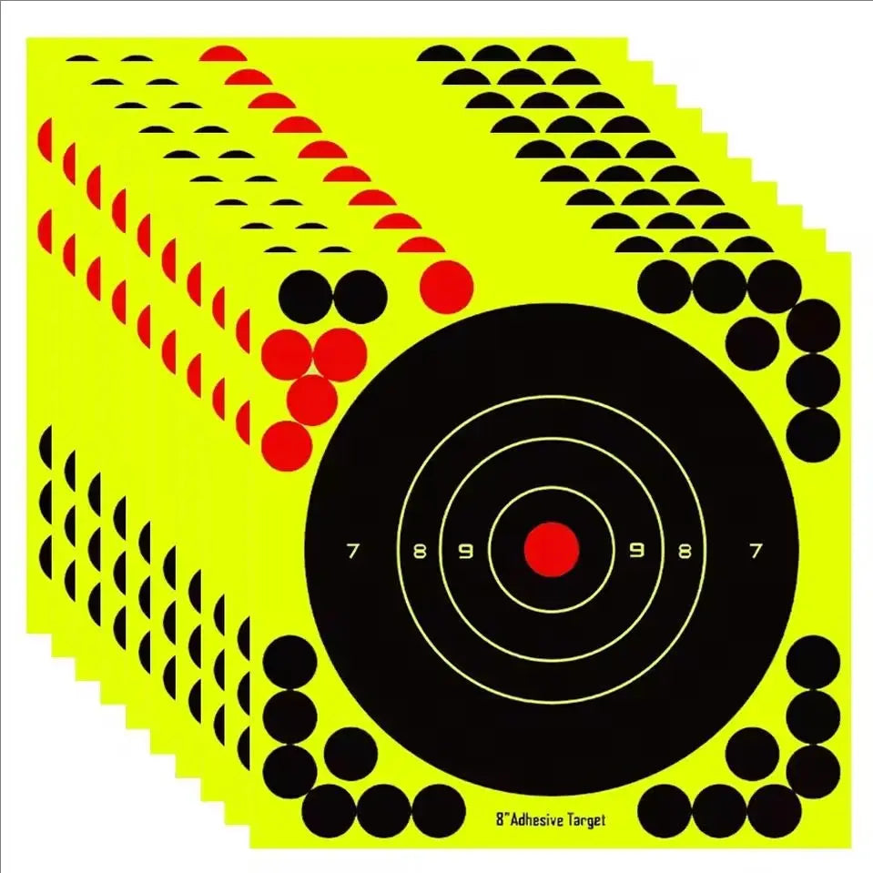 10 To 100 Pack 8 Inch Splatter Target Stickers High Visibility Reactive Paper Targets For Shooting Hunting Training