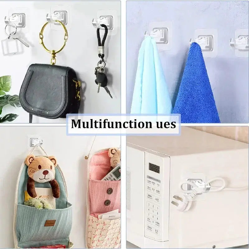 Two Pack Punching Free Curtain Rod Hooks Adhesive Wall Mounted Brackets For Telescopic Curtain Rods And Towel Rails
