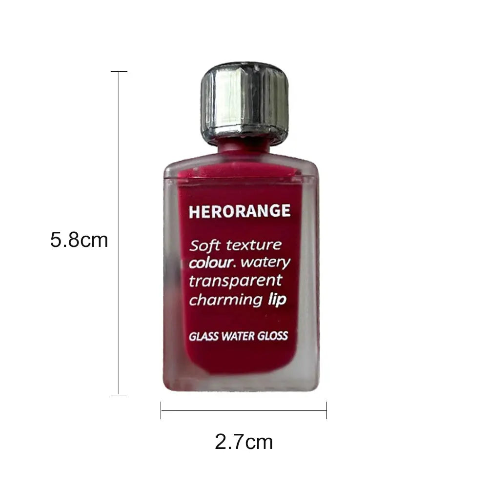 Lightly Glass Water Gloss Herorange Lip Glaze Mirror Shine Moisturizing Plumping Lips Long Lasting Makeup