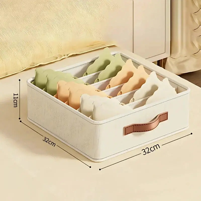 Fabric Drawer Organizers 1 To 5 Pack For Underwear Socks And Bras With Dividers Foldable Closet Shelf Organizer Box