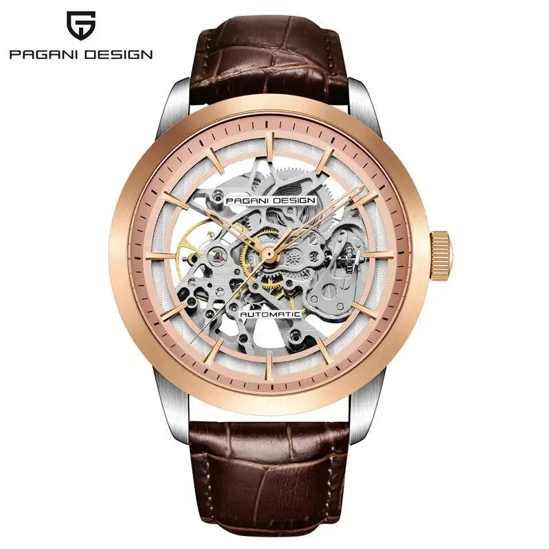 Pagani Design Luxury Skeleton Dial Automatic Mechanical Watch For Men Leather Watches Waterproof Sports Style