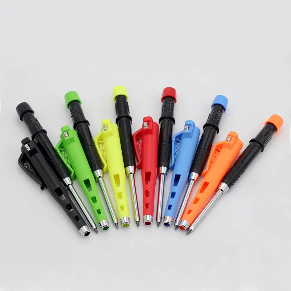 Professional 2.8mm woodworking pencil set with 12 lead refills, twelve colorful carpenter marking pens by Simples Market