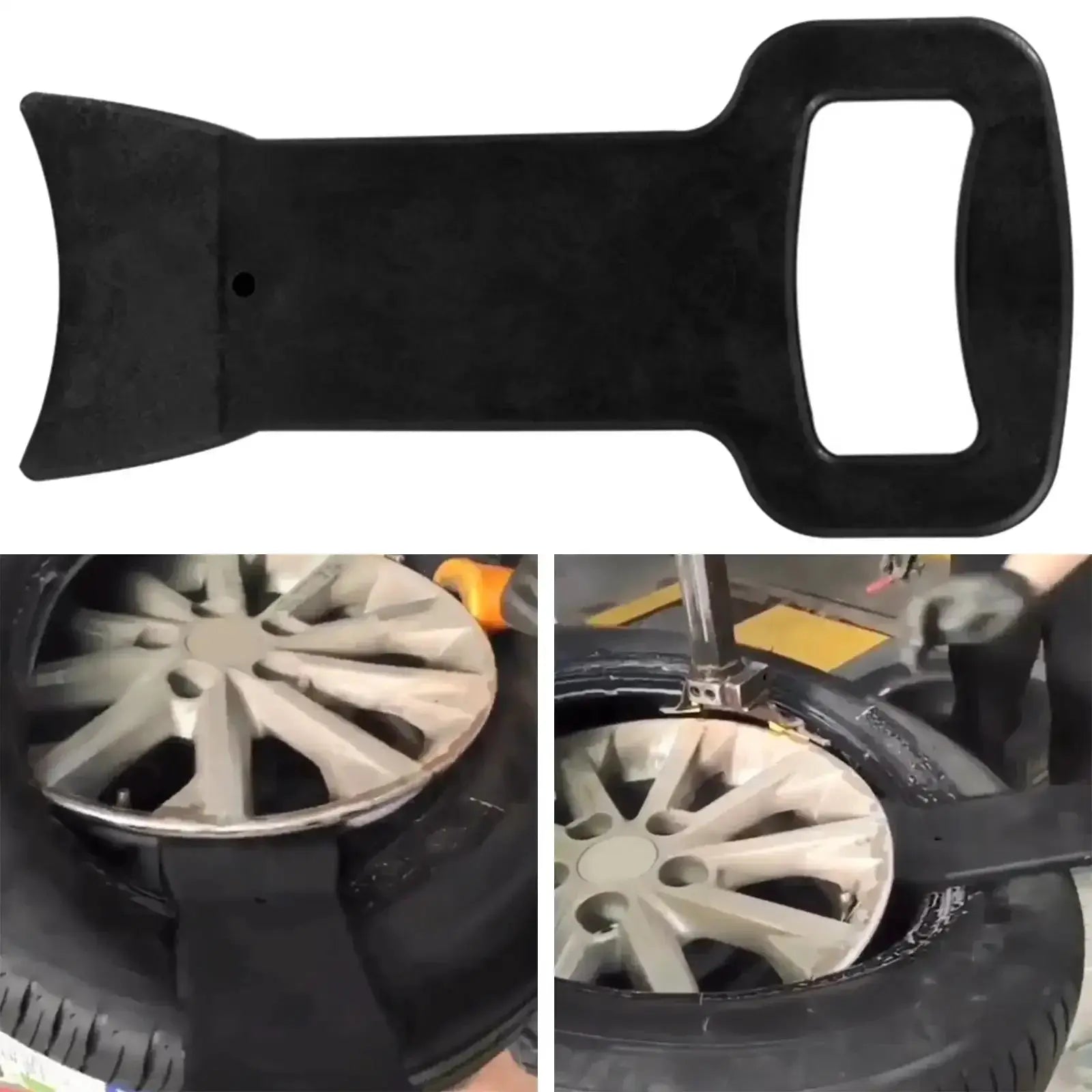 Tyre bead pressing clamp tool, black metal, by Simples Market; for 17.5–24.5 inch tires