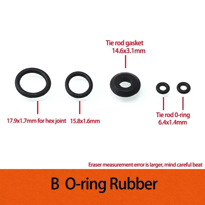 O-ring rubber kit, 5 black seals and gasket for shower faucet diverter
