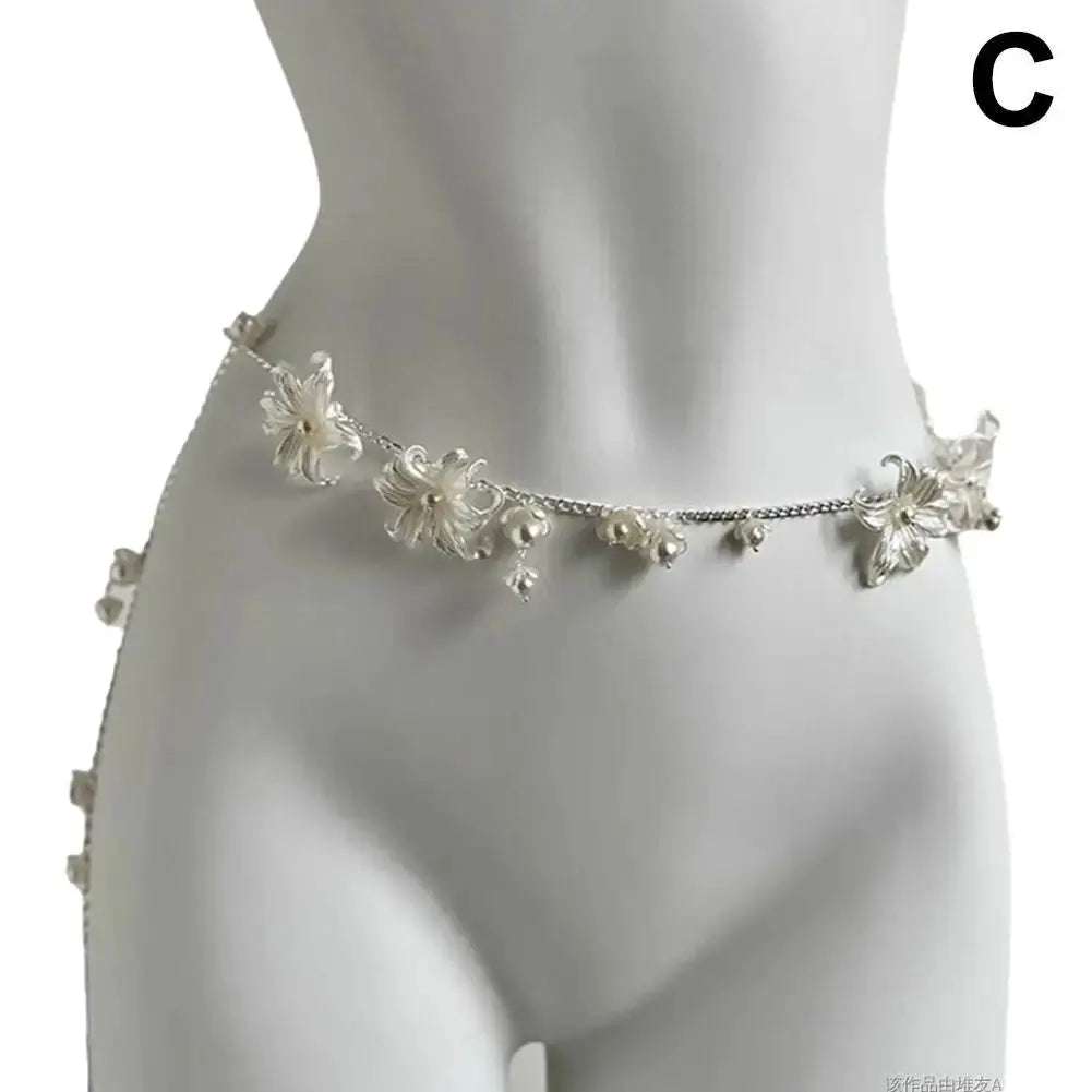 Y2K Retro Multilayer Pearl Waist Chain Belt For Women Lightweight Elegant Body Jewelry Accessory