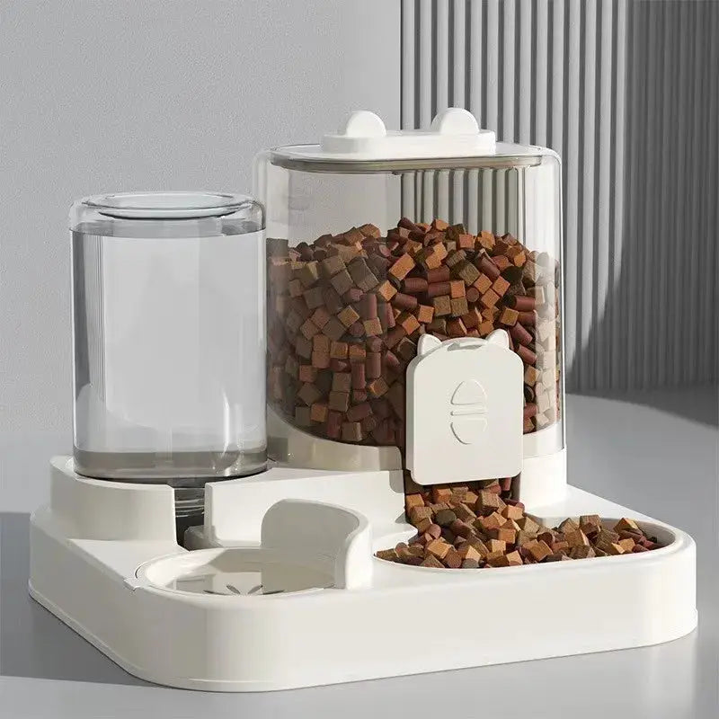 Automatic Pet Feeder For Dogs And Cats With Water Fountain Large Capacity Non Electric Gravity Dispenser