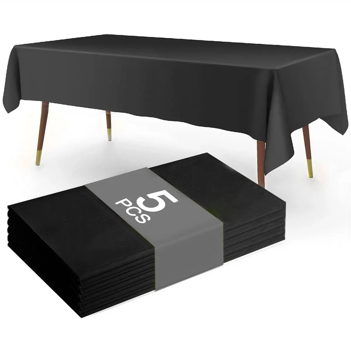 183 by 137 cm Black Disposable Plastic Table Cover for Weddings Birthdays and Parties Table Decor