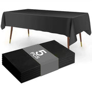 183 by 137 cm Black Disposable Plastic Table Cover for Weddings Birthdays and Parties Table Decor