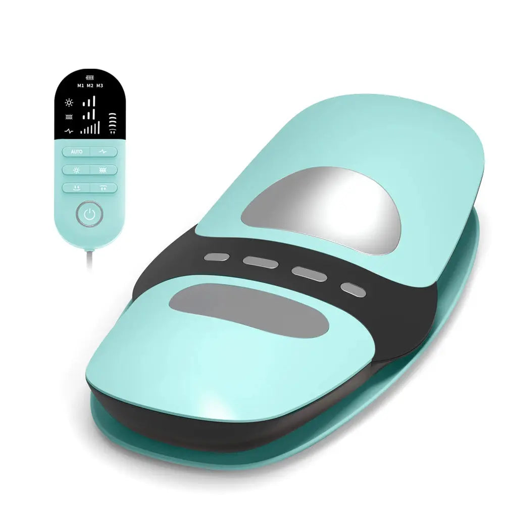 Simples Market adjustable lumbar traction massager belt in teal with remote control