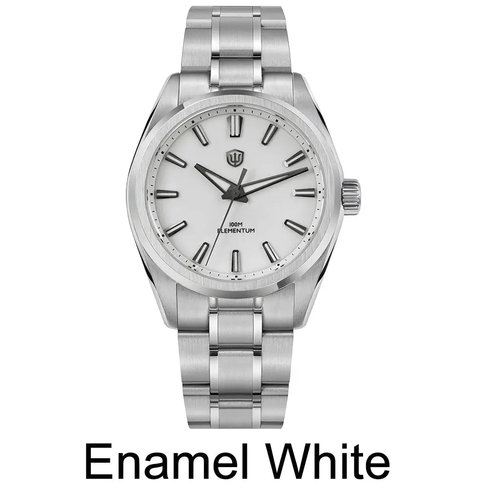 Watchdives WD0003C stainless steel quartz wristwatch with enamel white dial, 38mm case, sapphire crystal