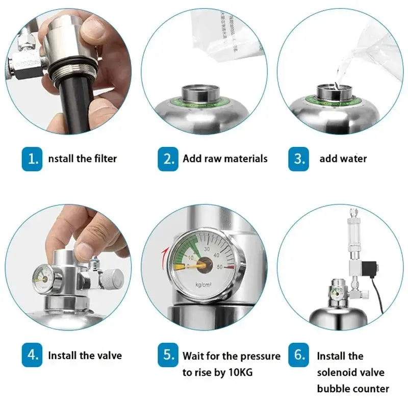 Dreamburgh Stainless Steel Aquarium CO2 Generator System Kit For Plant Growth And Fish Tanks